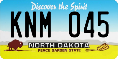 ND license plate KNM045