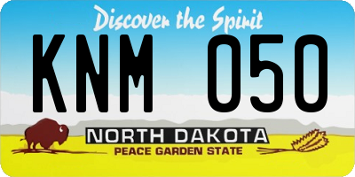ND license plate KNM050