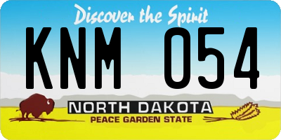 ND license plate KNM054