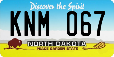 ND license plate KNM067