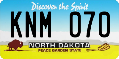ND license plate KNM070