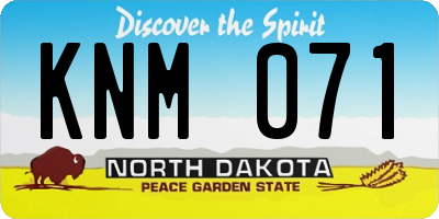 ND license plate KNM071