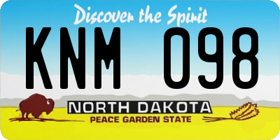 ND license plate KNM098