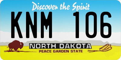 ND license plate KNM106