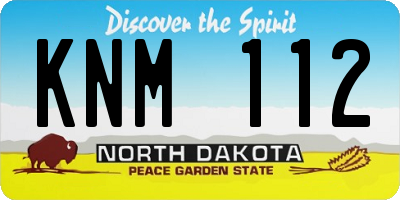 ND license plate KNM112