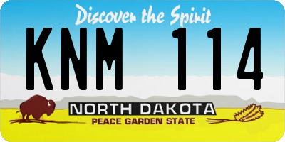 ND license plate KNM114