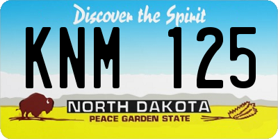 ND license plate KNM125