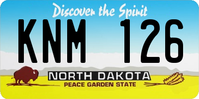 ND license plate KNM126