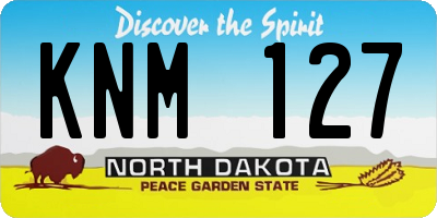 ND license plate KNM127