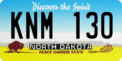 ND license plate KNM130
