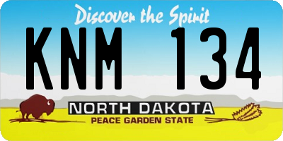 ND license plate KNM134
