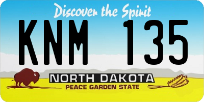ND license plate KNM135