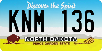 ND license plate KNM136