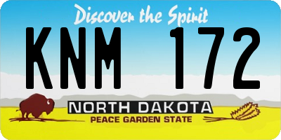 ND license plate KNM172