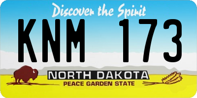 ND license plate KNM173