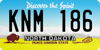 ND license plate KNM186
