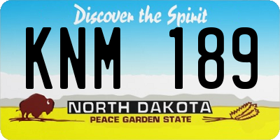 ND license plate KNM189