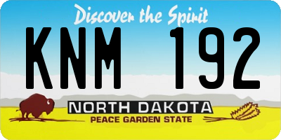 ND license plate KNM192