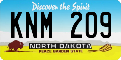 ND license plate KNM209