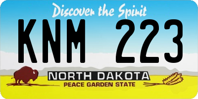 ND license plate KNM223