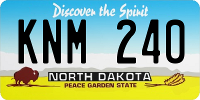 ND license plate KNM240