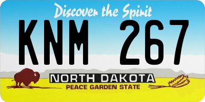 ND license plate KNM267