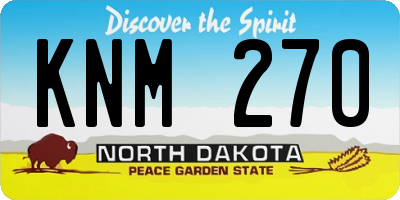 ND license plate KNM270