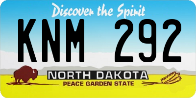 ND license plate KNM292