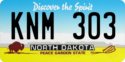 ND license plate KNM303