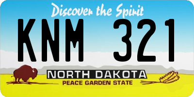 ND license plate KNM321