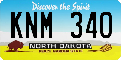 ND license plate KNM340