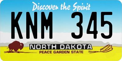 ND license plate KNM345