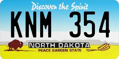ND license plate KNM354