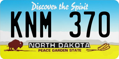 ND license plate KNM370