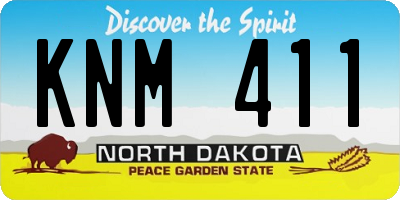 ND license plate KNM411