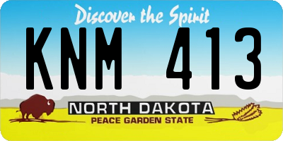 ND license plate KNM413