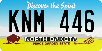 ND license plate KNM446