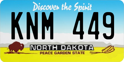 ND license plate KNM449
