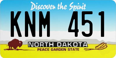 ND license plate KNM451