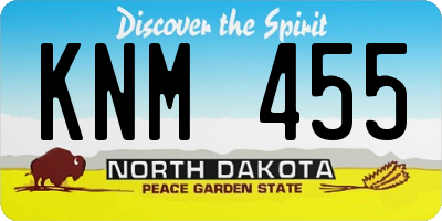 ND license plate KNM455