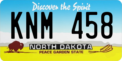 ND license plate KNM458