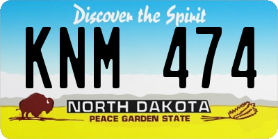 ND license plate KNM474