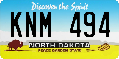 ND license plate KNM494