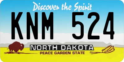 ND license plate KNM524
