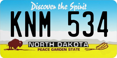 ND license plate KNM534