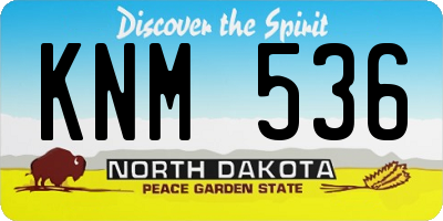 ND license plate KNM536