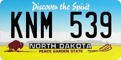 ND license plate KNM539