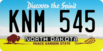 ND license plate KNM545