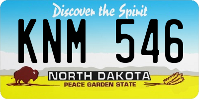 ND license plate KNM546