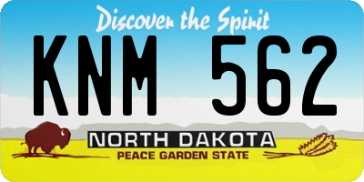 ND license plate KNM562